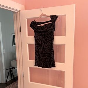 DKNYC Black Patterned Blouse